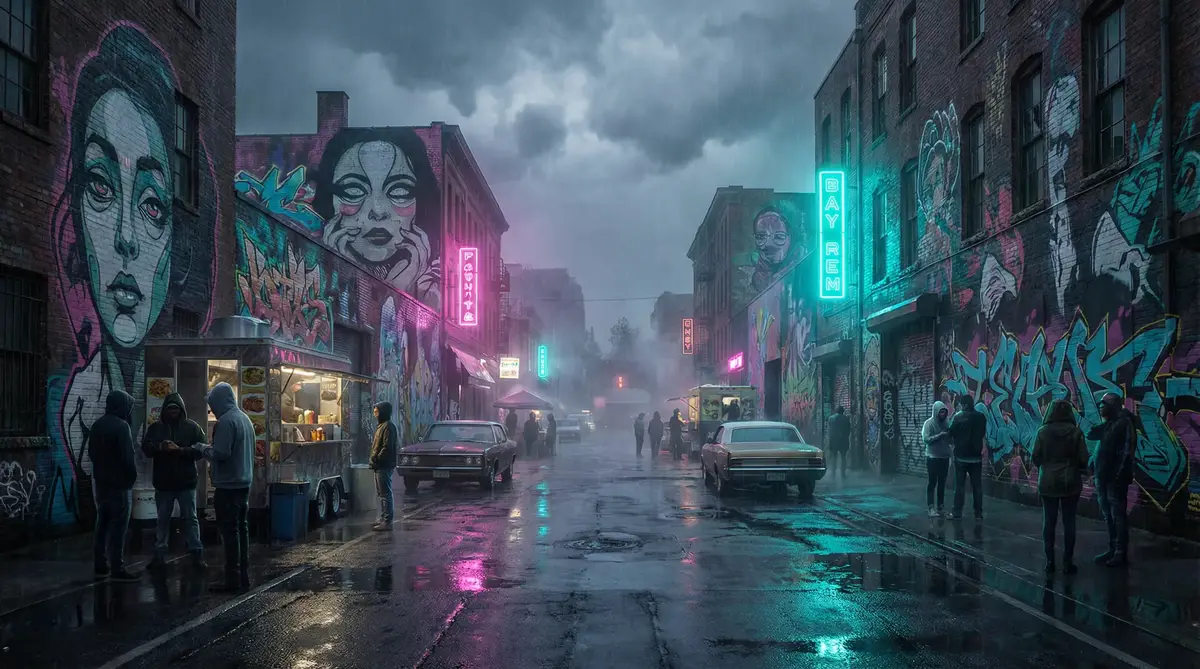 骑乘 - 雨夜壁画街